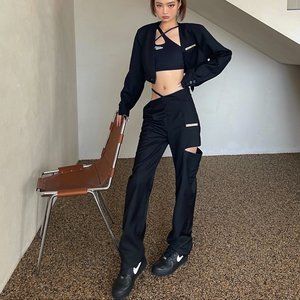 NWT cut out pants